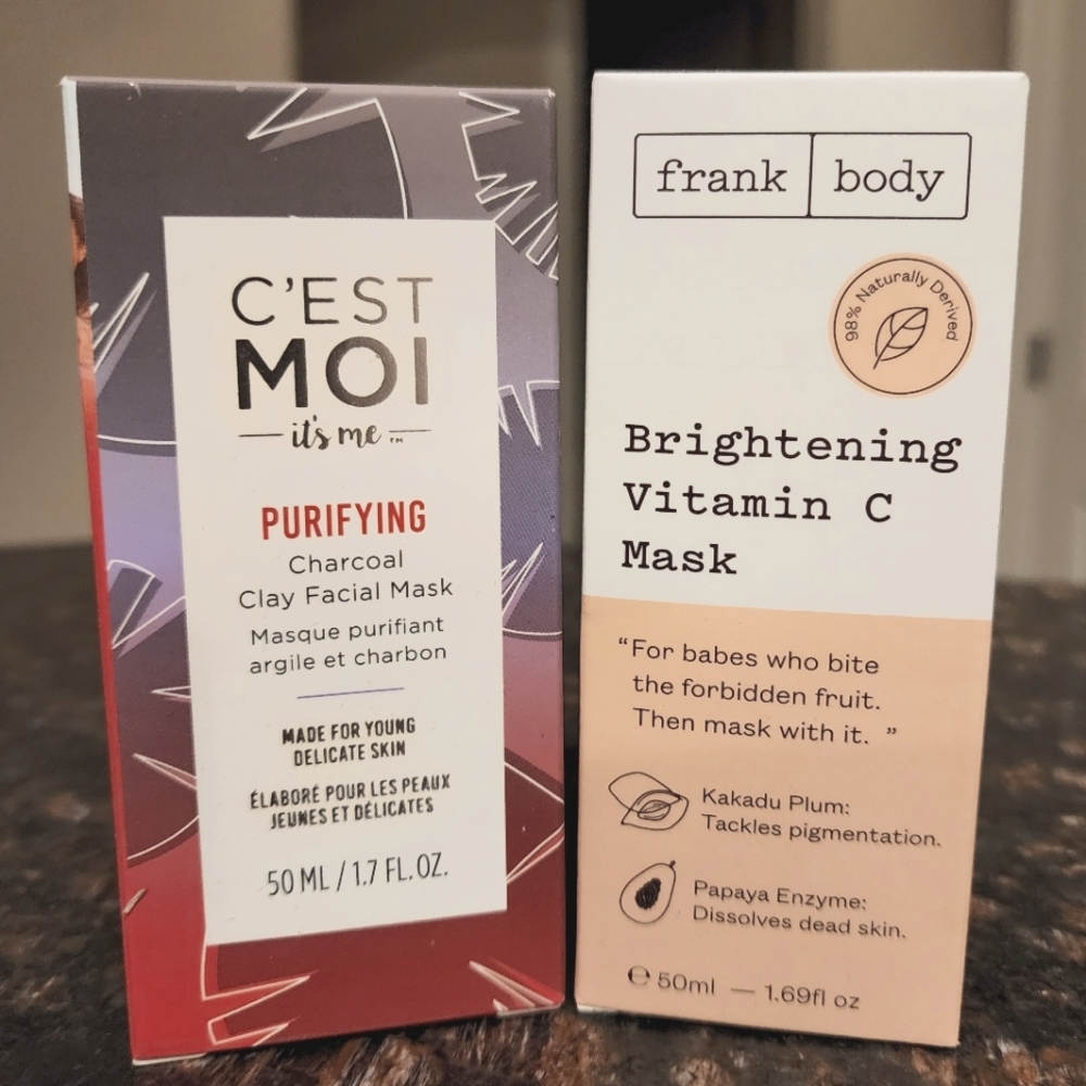 Frank Body Brightening Vitamin C Mask & C'est Moi Purifying Charcoal Clay Mask